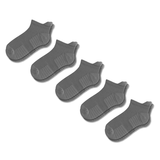 Gray Ankle Compression Socks 5-Pack Bundle