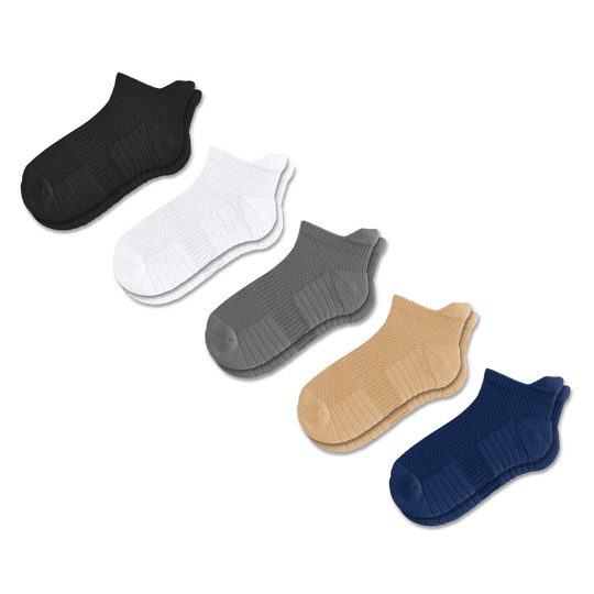 Solid Essentials Ankle Compression Socks 5-Pack Bundle