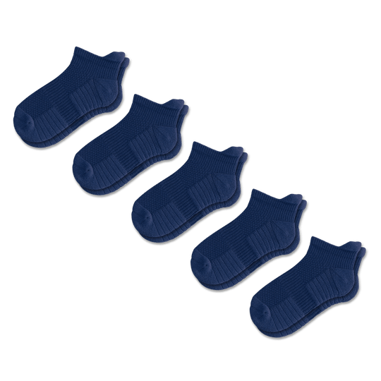 Navy Blue Ankle Compression Socks 5-Pack Bundle