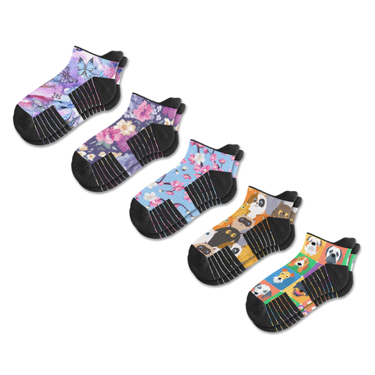 Pet Garden Ankle Compression Socks 5-Pack Bundle