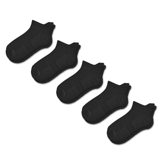Black Ankle Compression Socks 5-Pack Bundle