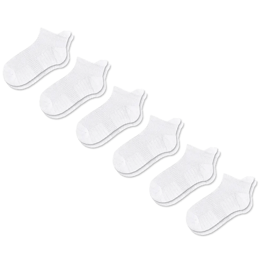 White Ankle Compression Socks Bundle 6-Pack