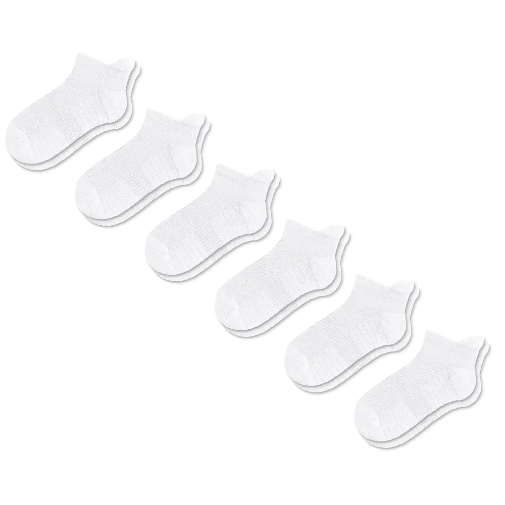 Compression Ankle Socks For Swelling - White 6-Pack | Viasox