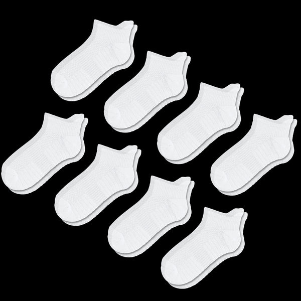 White Ankle Compression Socks Bundle 8-Pack