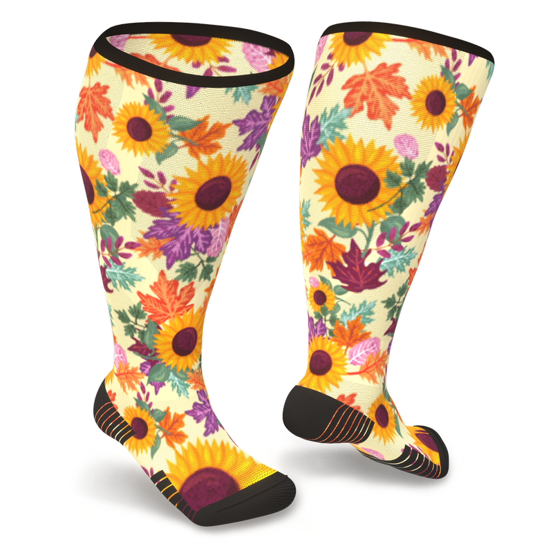 Fall Compression Socks - Autumn Blossom | Viasox
