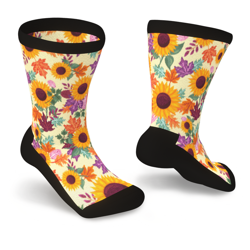 Autumn Blossom Non-Binding Diabetic Socks