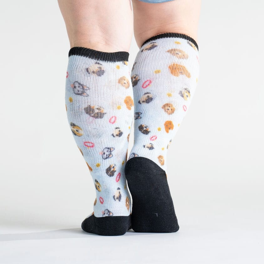 Socks with dog faces for diabetics