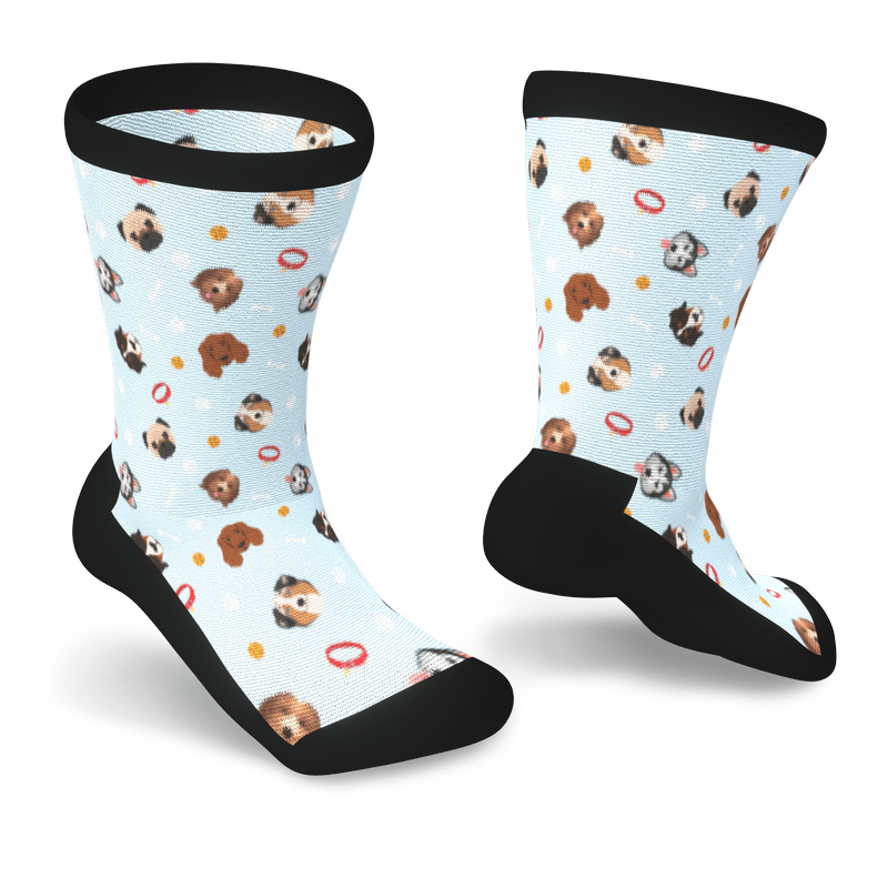 Crew socks with dog faces