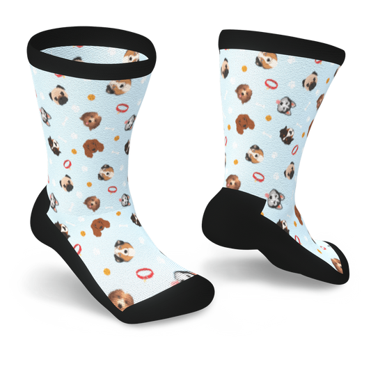Crew socks with dog faces