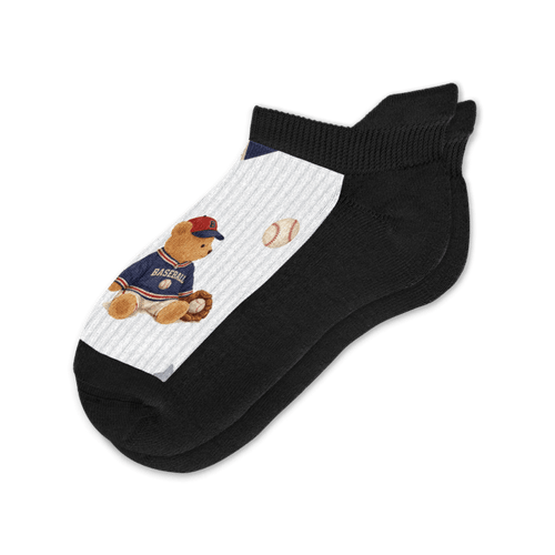 Baseball Bears Ankle Socks
