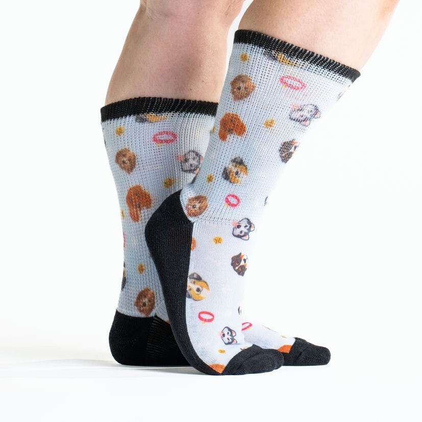 Crew non-binding socks with dog faces