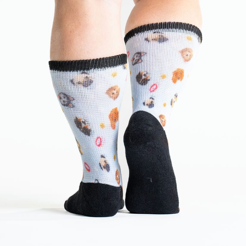 Diabetic crew socks with dog faces