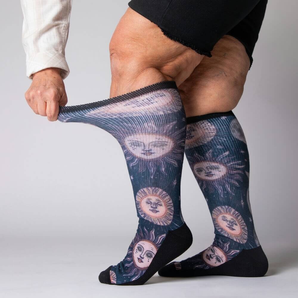 Viasox Celestial Moon EasyStretch™ Socks for Comfort and Relief