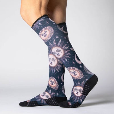 Viasox Celestial Moon Compression Socks stretched display