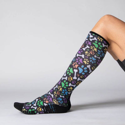 Viasox Paws n Bones Compression Socks stretched display