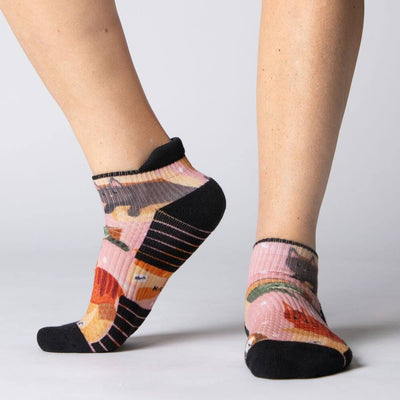 Viasox Cats in Boxes Ankle Compression Socks side view