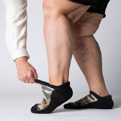 Viasox Army Camo Ankle Socks stretched display