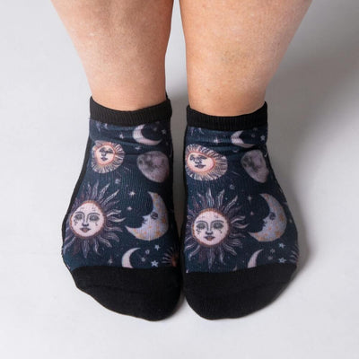 Viasox Celestial Moon Ankle Socks stretched display
