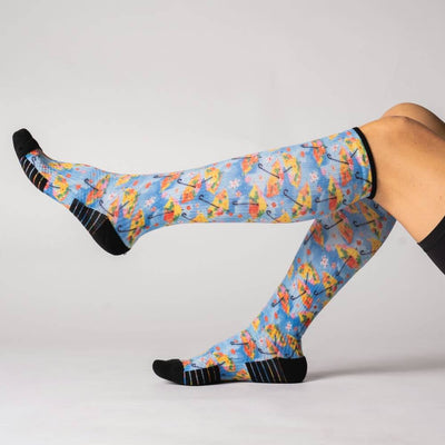 Viasox Spring Showers Compression Socks detail close-up
