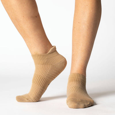 Viasox Tan Ankle Compression Socks detail close-up