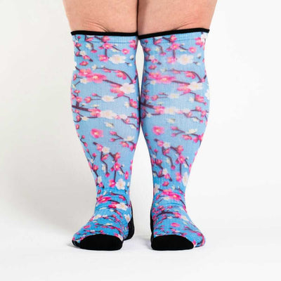 Viasox Cherry Blossoms Compression Socks side view