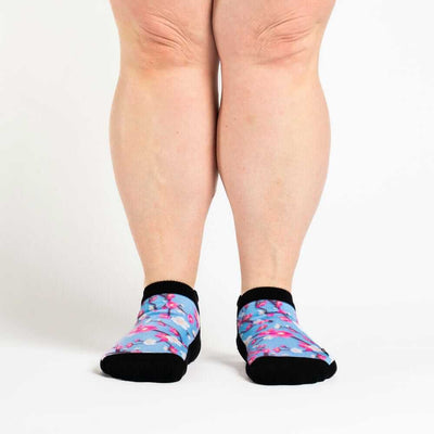 Viasox Cherry Blossoms Ankle Socks side view
