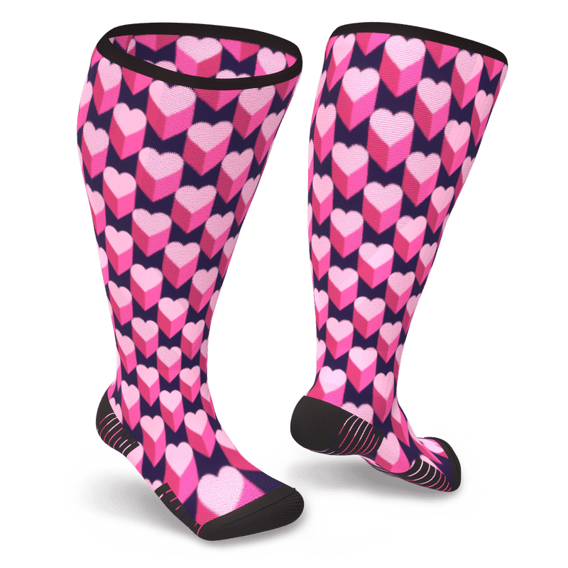 Candy Hearts Diabetic Compression Socks