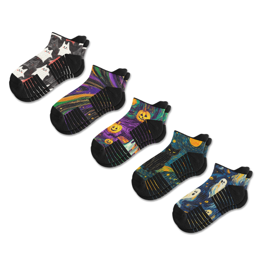 Haunted Hues Ankle Compression Socks 5-Pack Bundle