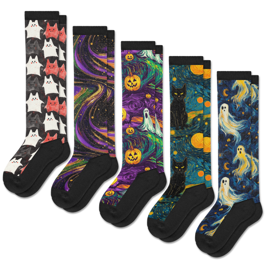 Haunted Hues EasyStretch™ Socks 5-Pack Bundle