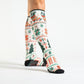 A model in pug Christmas socks