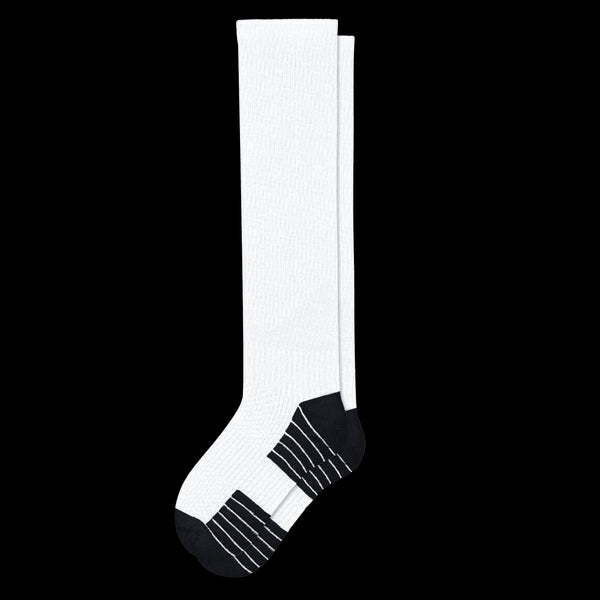 White with Black Bottom Compression Socks