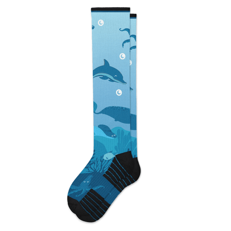 Viasox Deep Sea Compression Socks Flat View