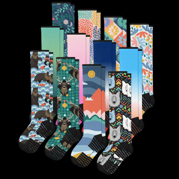 All New Patterns Compression Socks Bundle 12-Pack