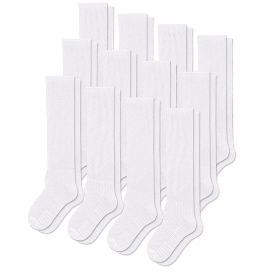 White Compression Socks Bundle 12-Pack