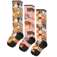 Cat Lovers Compression Socks 3-Pack Bundle From Viasox Flat View