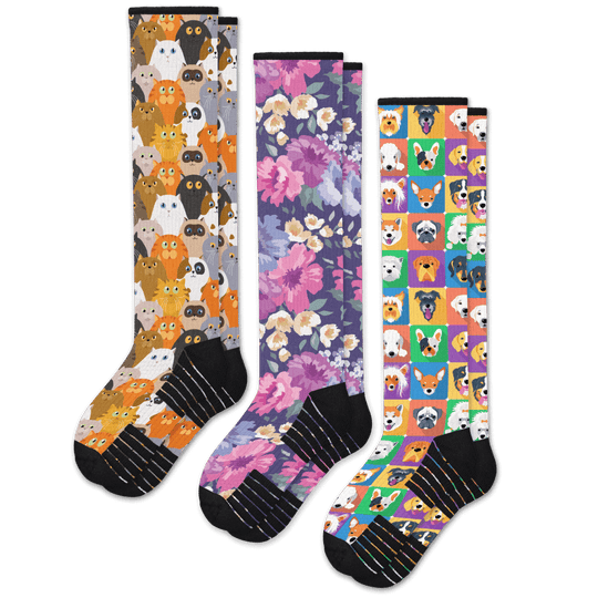 Paws And Petals Compression Socks Bundle 3-Pack
