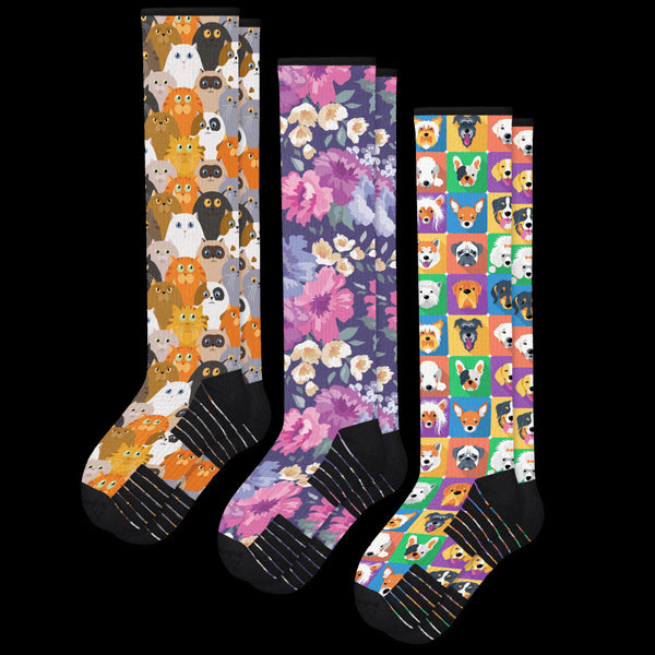 Paws And Petals Compression Socks Bundle 3-Pack
