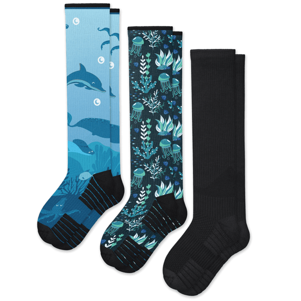 Softest Compression Socks - Dark Waters 3-Pack | Viasox