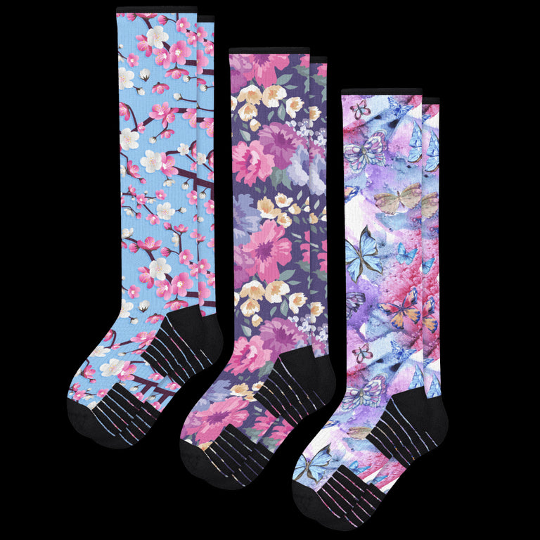 Flower Power Compression Socks 3-Pack