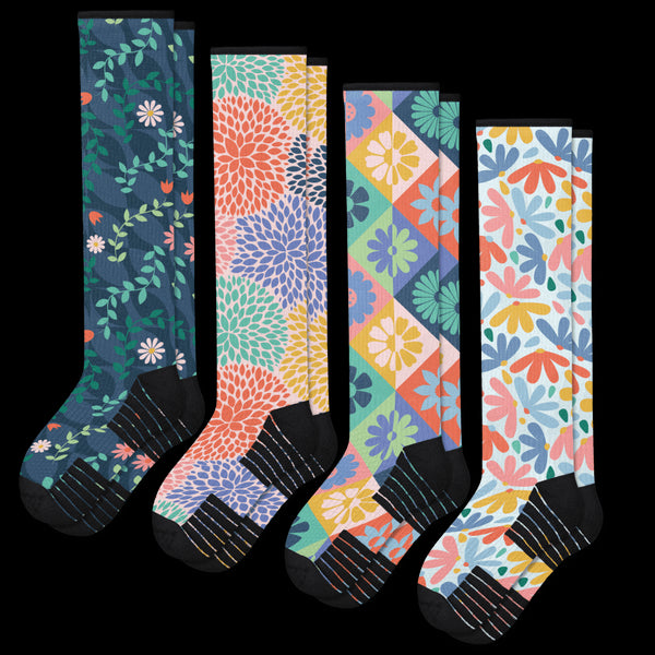 Summer Bloom Compression Socks Bundle 4-Pack