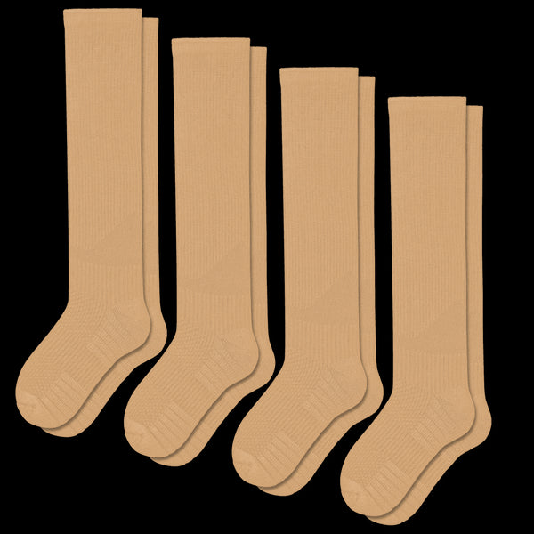 Tan Compression Socks 4-Pack