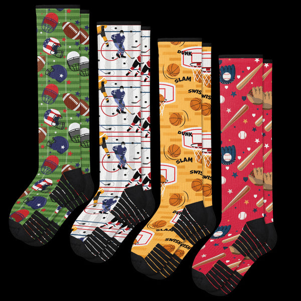 Sports Compression Socks Bundle 4-Pack