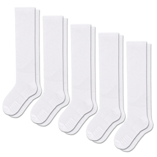 White Compression Socks Bundle 5-Pack