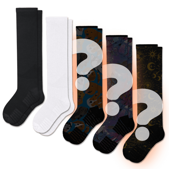Viasox Monochrome & Mystery Compression Socks Bundle 5-Pack front view