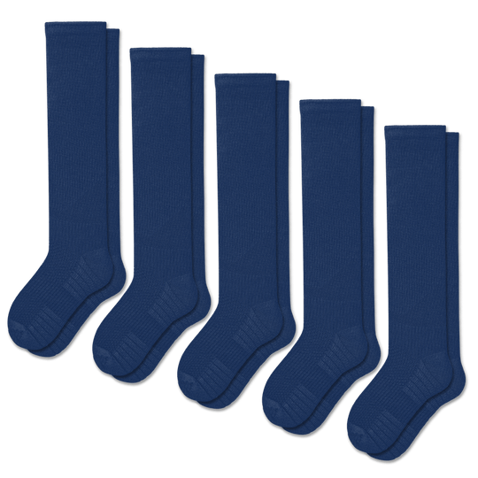 Navy Blue Compression Socks Bundle 5-Pack