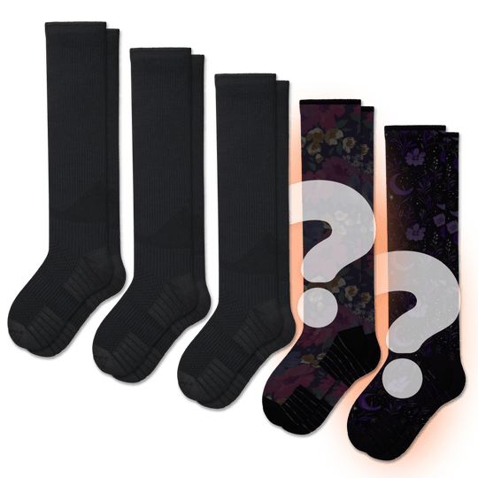 Black & Mystery Compression Socks Bundle 5-Pack
