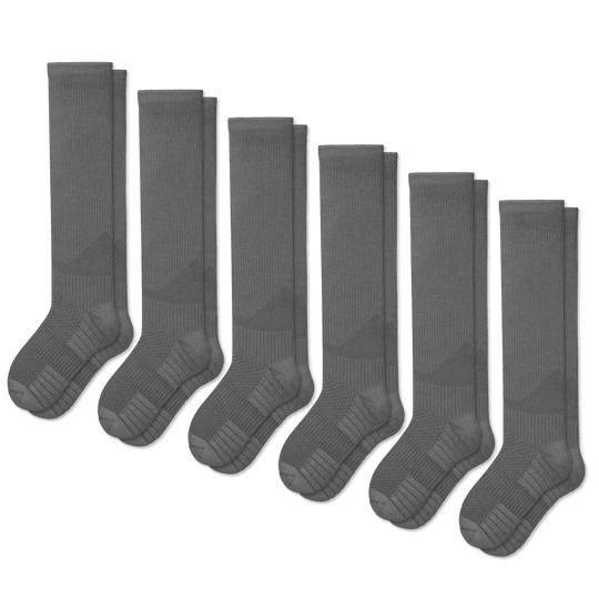 Gray Compression Socks Bundle 6-Pack