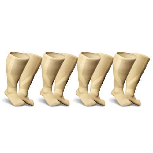 Tan compression socks 4 pairs