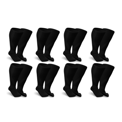 8 pairs black socks for swollen legs