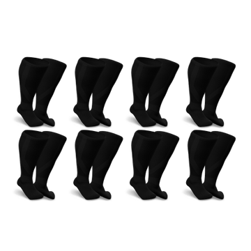 8 pairs black socks for swollen legs
